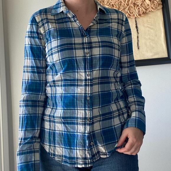 ***SOLD*** Jcrew plaid button down - Picture 1 of 4